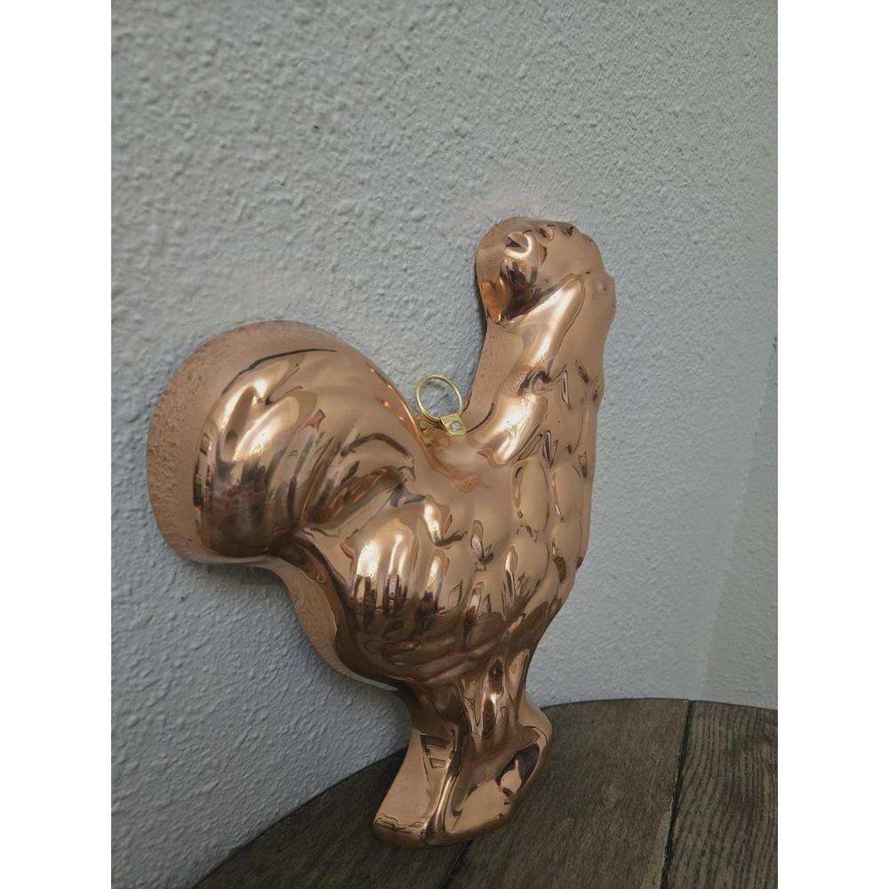 Copper Rooster Chicken Jello Mold Wall Hanging VTG Farmhouse Cottage Kitchen 11" - Picture 3 of 15